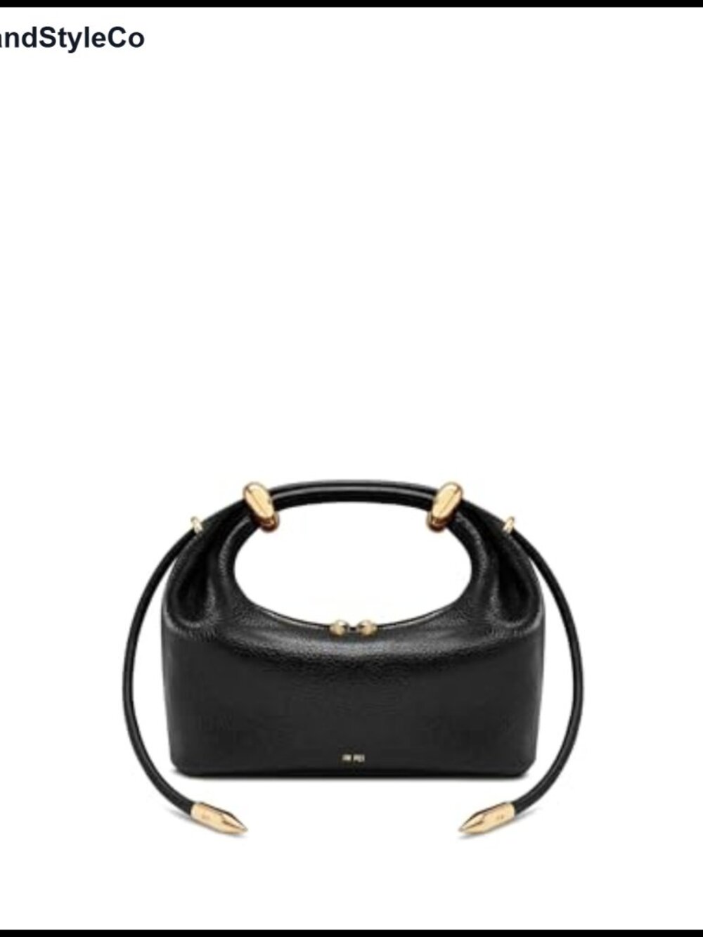 Ellie Metal Ring Embellished Top Handle Bag Vegan Leather Clutch